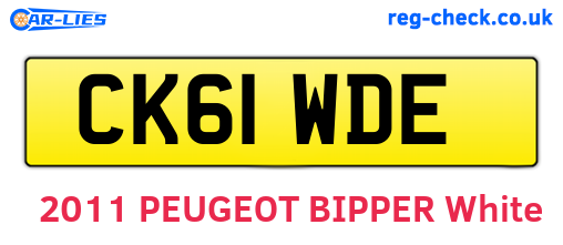 CK61WDE are the vehicle registration plates.