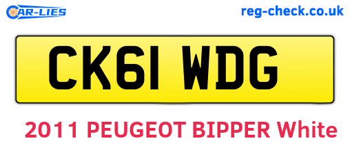 CK61WDG are the vehicle registration plates.