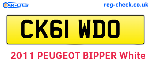 CK61WDO are the vehicle registration plates.