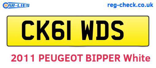 CK61WDS are the vehicle registration plates.