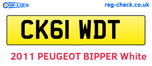 CK61WDT are the vehicle registration plates.