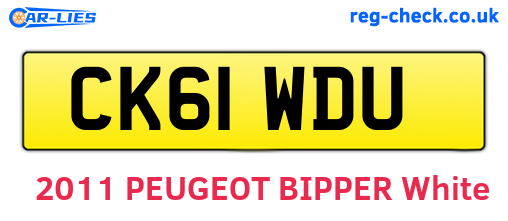 CK61WDU are the vehicle registration plates.