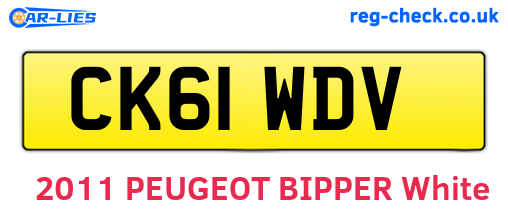 CK61WDV are the vehicle registration plates.