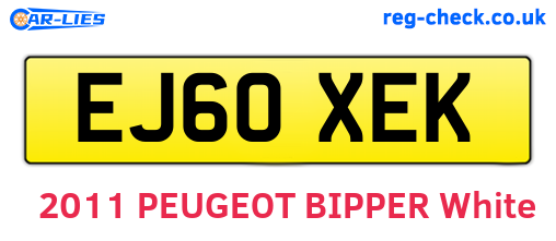 EJ60XEK are the vehicle registration plates.