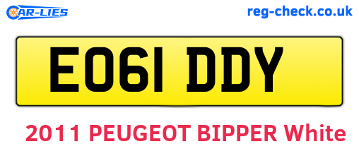 EO61DDY are the vehicle registration plates.