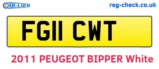 FG11CWT are the vehicle registration plates.