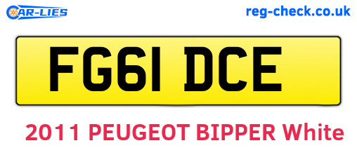 FG61DCE are the vehicle registration plates.