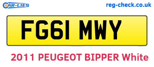 FG61MWY are the vehicle registration plates.