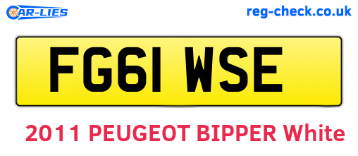 FG61WSE are the vehicle registration plates.