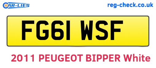 FG61WSF are the vehicle registration plates.