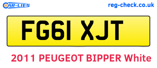 FG61XJT are the vehicle registration plates.
