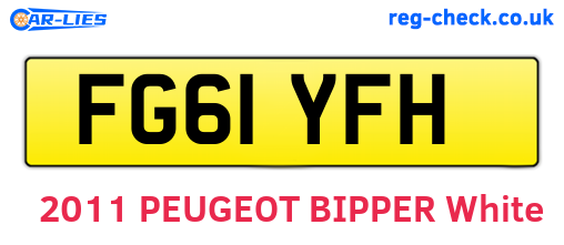 FG61YFH are the vehicle registration plates.