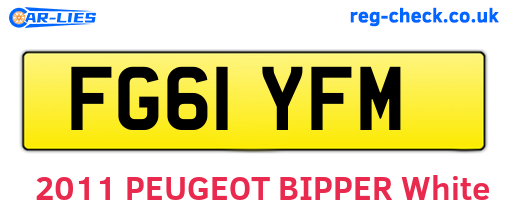 FG61YFM are the vehicle registration plates.