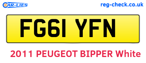 FG61YFN are the vehicle registration plates.