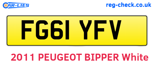 FG61YFV are the vehicle registration plates.