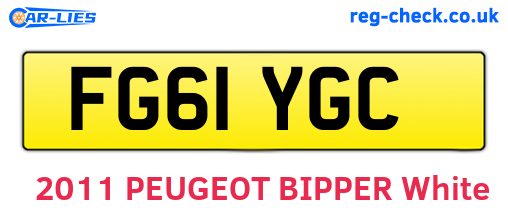 FG61YGC are the vehicle registration plates.
