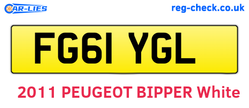 FG61YGL are the vehicle registration plates.
