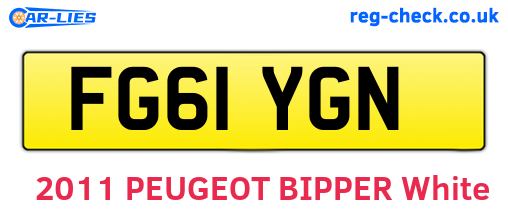 FG61YGN are the vehicle registration plates.
