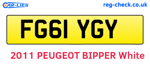 FG61YGY are the vehicle registration plates.