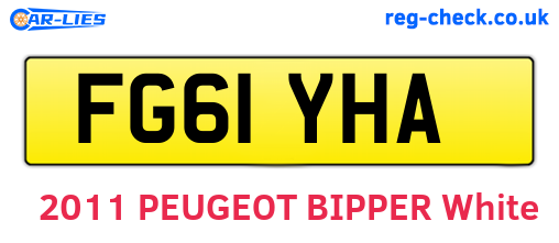 FG61YHA are the vehicle registration plates.