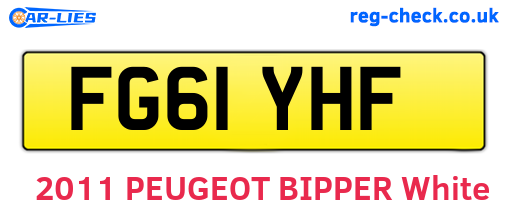 FG61YHF are the vehicle registration plates.