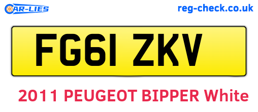 FG61ZKV are the vehicle registration plates.
