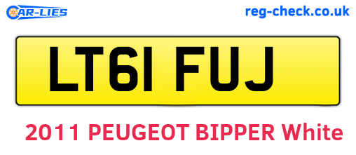 LT61FUJ are the vehicle registration plates.