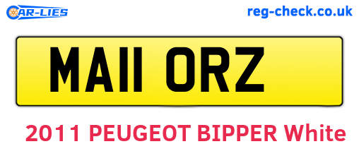 MA11ORZ are the vehicle registration plates.