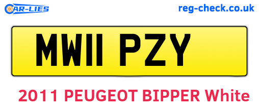 MW11PZY are the vehicle registration plates.