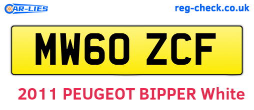 MW60ZCF are the vehicle registration plates.
