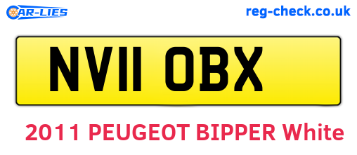 NV11OBX are the vehicle registration plates.
