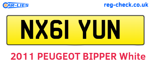 NX61YUN are the vehicle registration plates.