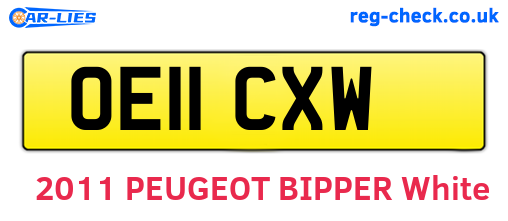 OE11CXW are the vehicle registration plates.