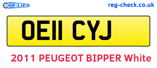 OE11CYJ are the vehicle registration plates.