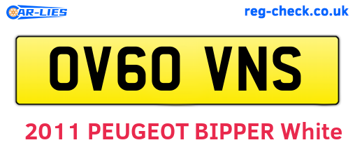 OV60VNS are the vehicle registration plates.