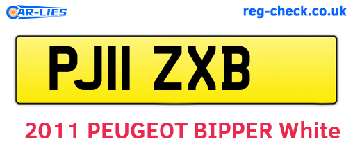 PJ11ZXB are the vehicle registration plates.