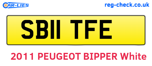 SB11TFE are the vehicle registration plates.