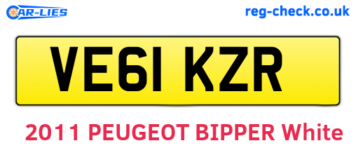 VE61KZR are the vehicle registration plates.