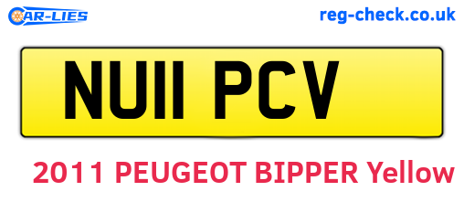 NU11PCV are the vehicle registration plates.