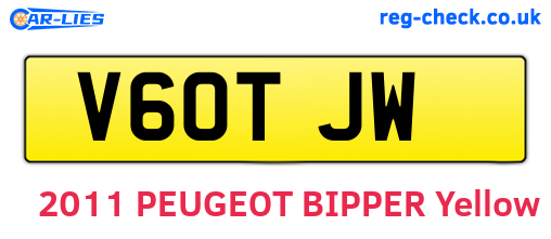 V60TJW are the vehicle registration plates.