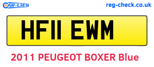 HF11EWM are the vehicle registration plates.