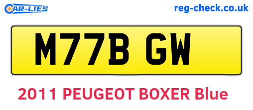 M77BGW are the vehicle registration plates.