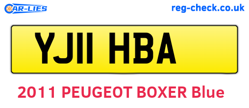 YJ11HBA are the vehicle registration plates.