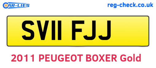 SV11FJJ are the vehicle registration plates.