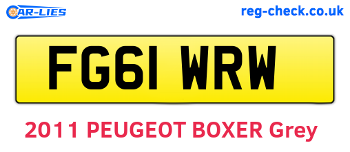 FG61WRW are the vehicle registration plates.