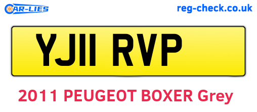 YJ11RVP are the vehicle registration plates.