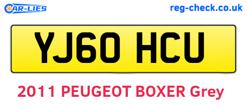 YJ60HCU are the vehicle registration plates.