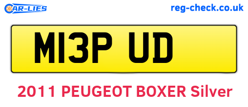 M13PUD are the vehicle registration plates.