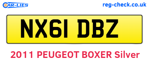 NX61DBZ are the vehicle registration plates.
