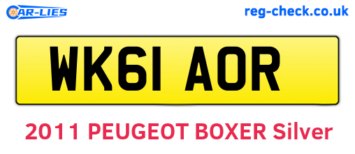 WK61AOR are the vehicle registration plates.